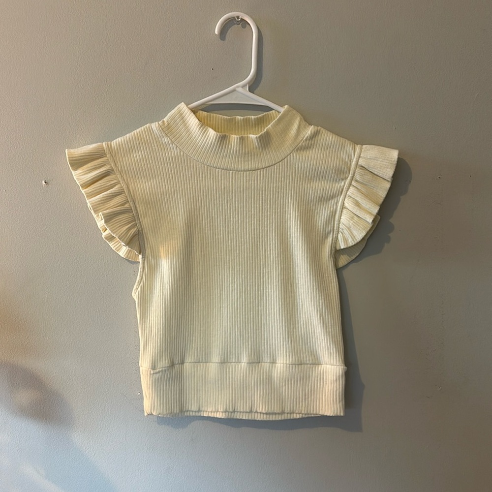 Storia cropped top with ruffle sleeves